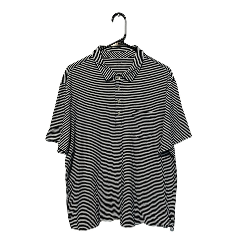 Vineyard Vines Polo Shirt Mens XL Blue White Striped Short Sleeve Cotton Casual